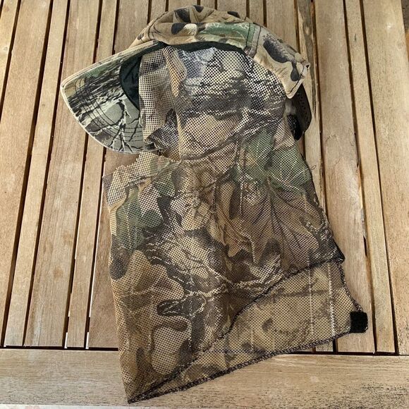 Vintage Snapback Hat Neck Gaiter Face Mask Outdoor Hunting Breakup Tree Camo - Picture 4 of 6